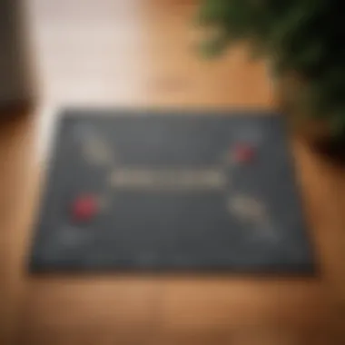Seasonal Doormat with Holiday Themes A seasonal doormat reflecting holiday themes and decorations