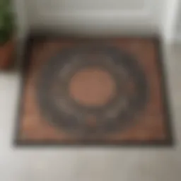 A stylish doormat with intricate patterns enhancing an entryway