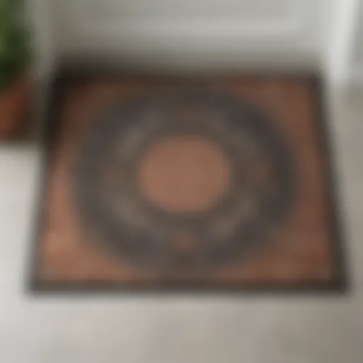 A stylish doormat with intricate patterns enhancing an entryway