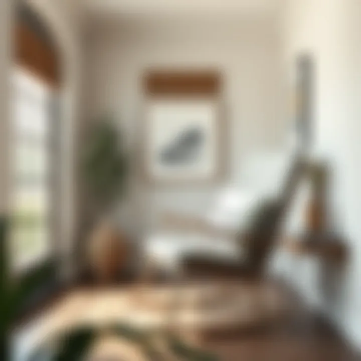 A cozy reading nook with a stylish rocking chair and soft lighting