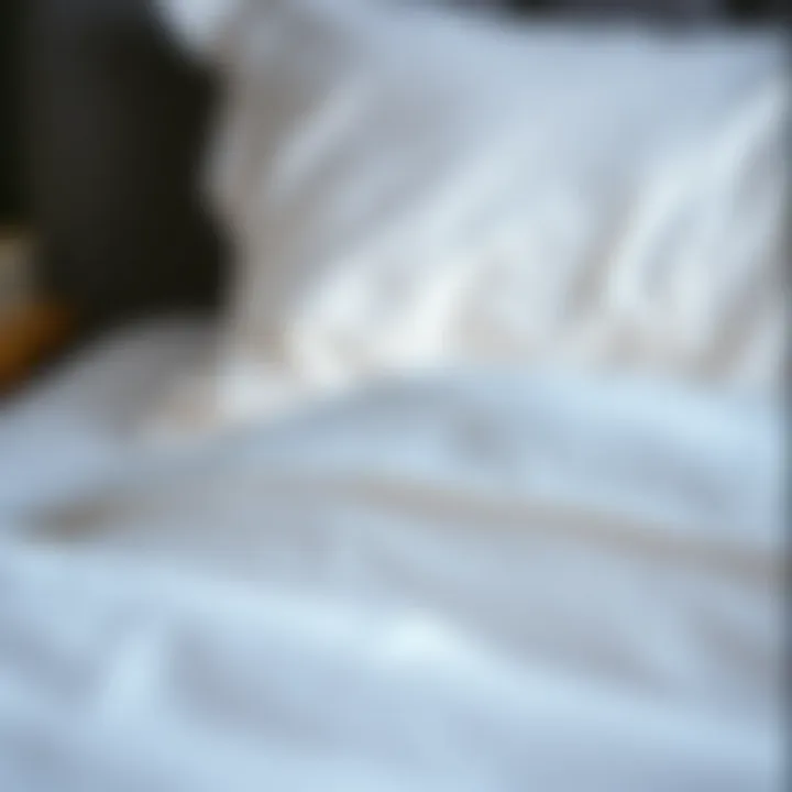 Close-up view of breathable fabric of twin deep pocket fitted sheet