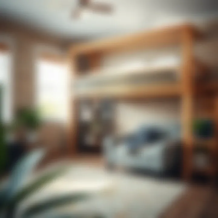 Stylish twin loft bed made from reclaimed wood