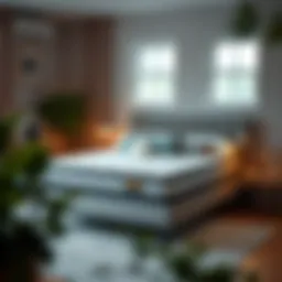 Visual representation of a 135x190 mattress on a bed frame