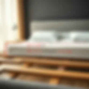 A diagram showing the alignment of mattress on slats for optimal support