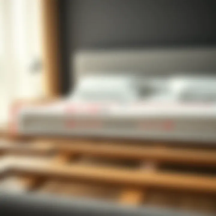 A diagram showing the alignment of mattress on slats for optimal support