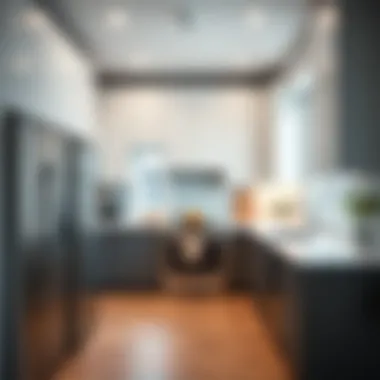 Modern kitchen layout featuring optimal built-in fridge placement