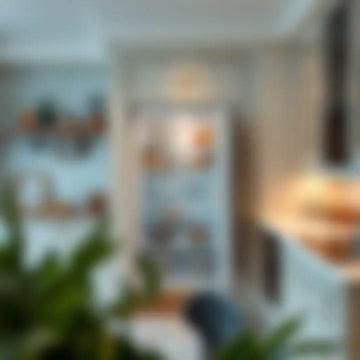 Stylish built-in fridge seamlessly integrated into kitchen cabinetry