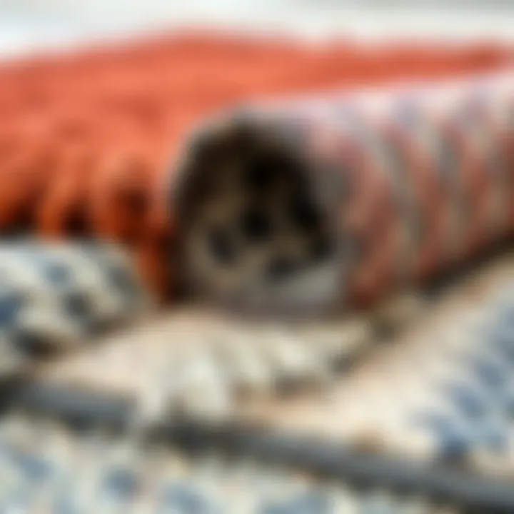 Close-up of diverse materials used in 2x3 rugs