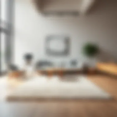 A modern design concept showcasing a 2x3 rug in a chic interior