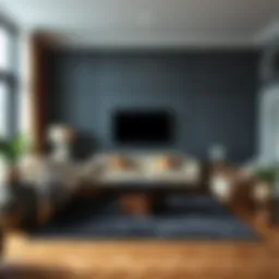 A beautifully styled living room featuring a 2x3 rug