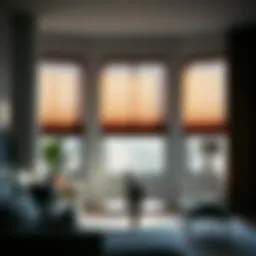 Elegant shade sense blind in a modern living room