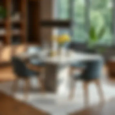 Variety of six-seater dining table styles and materials