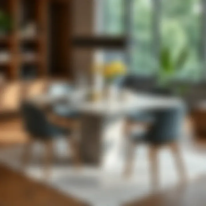 Variety of six-seater dining table styles and materials