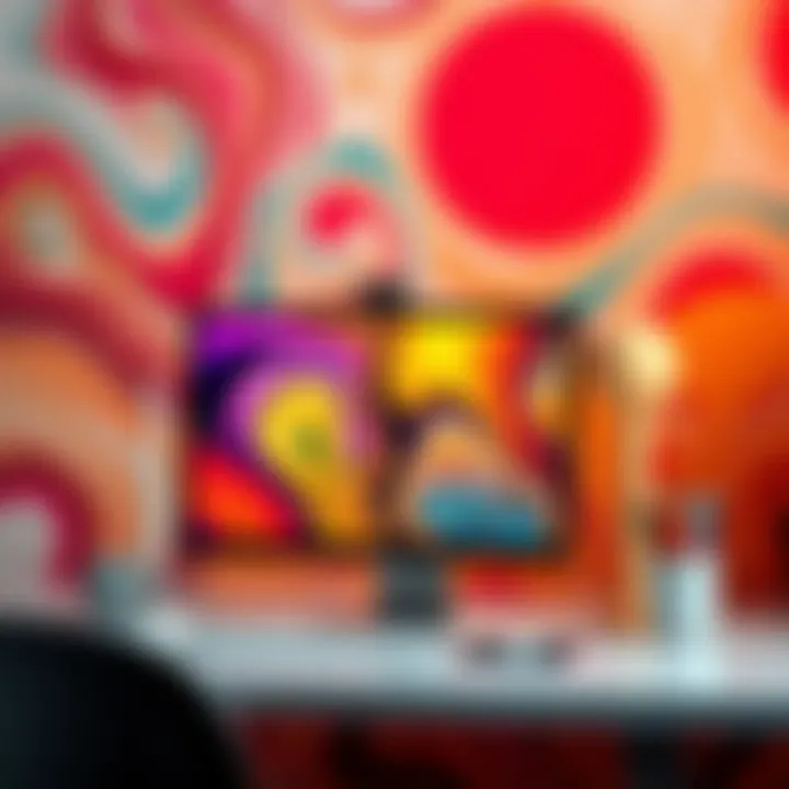 Colorful Desktop Wallpaper for Enhanced Organization Colorful wallpaper enhancing desktop organization