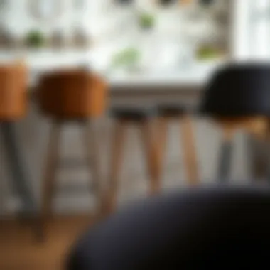 Variety of Bar Stools for Countertop Style An arrangement of various bar stools showing different styles for a 36-inch countertop.