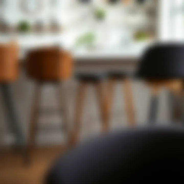 Variety of Bar Stools for Countertop Style An arrangement of various bar stools showing different styles for a 36-inch countertop.