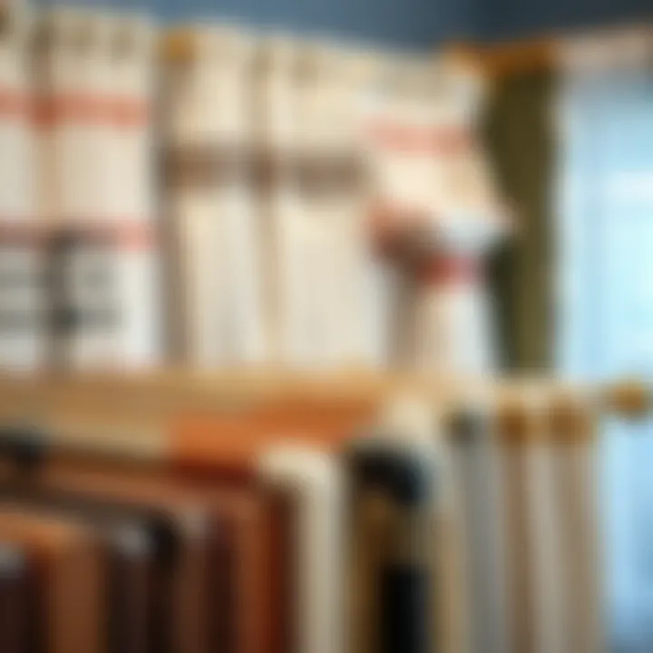 Variety of curtain and valance rods displayed for selection