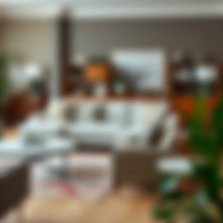 A stylish living room featuring used furniture for sale